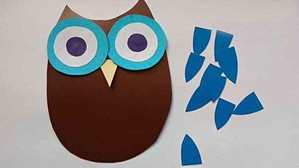 Сова из цветной бумаги для детей