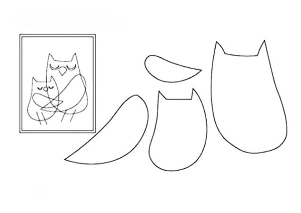 Сова с совенком аппликация