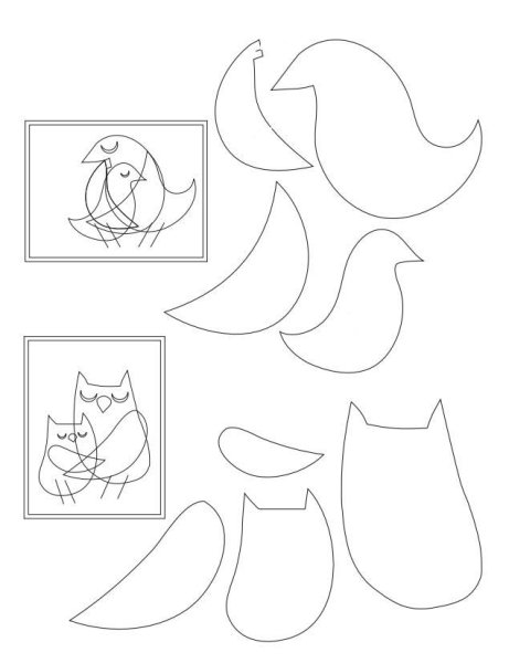 Аппликация птички обнимашки