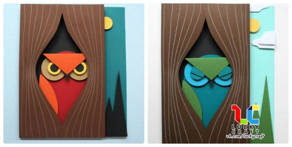 Поделка Сова из цветной бумаги