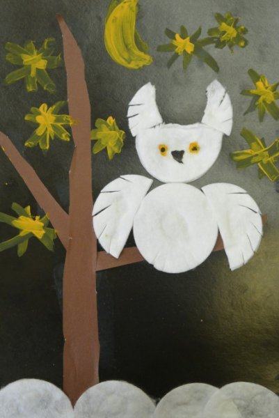 Аппликация из ватных дисков