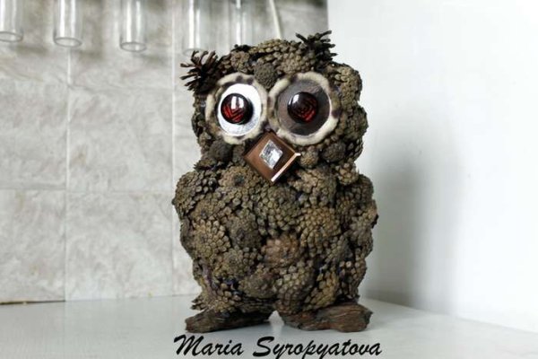 Сова из шишек мастер класс