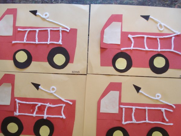 Аппликация пожарный