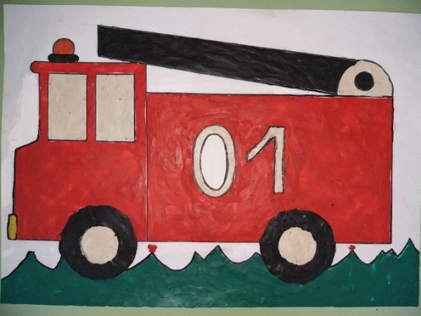 Аппликация пожарная машина Колдина