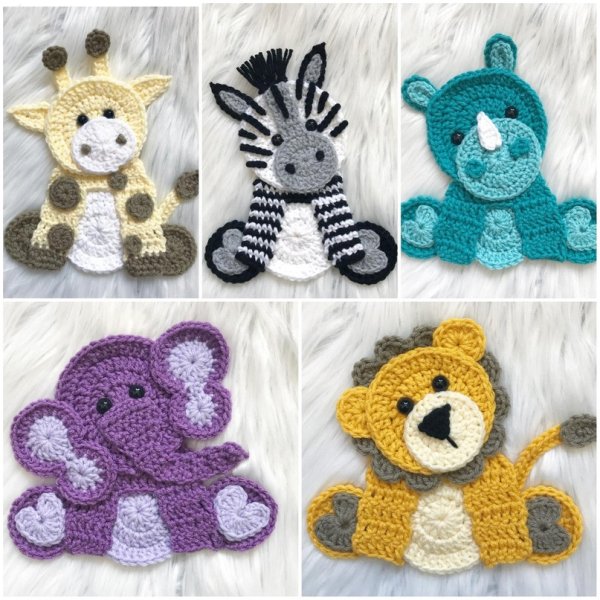 Аппликации крючком для детей