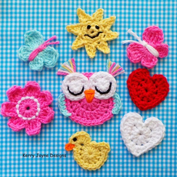 Вязаные аппликации крючком