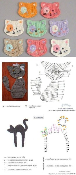 Аппликации крючком схемы