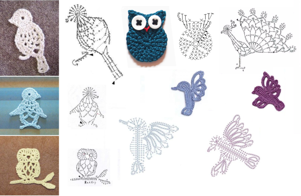 Аппликации крючком схемы