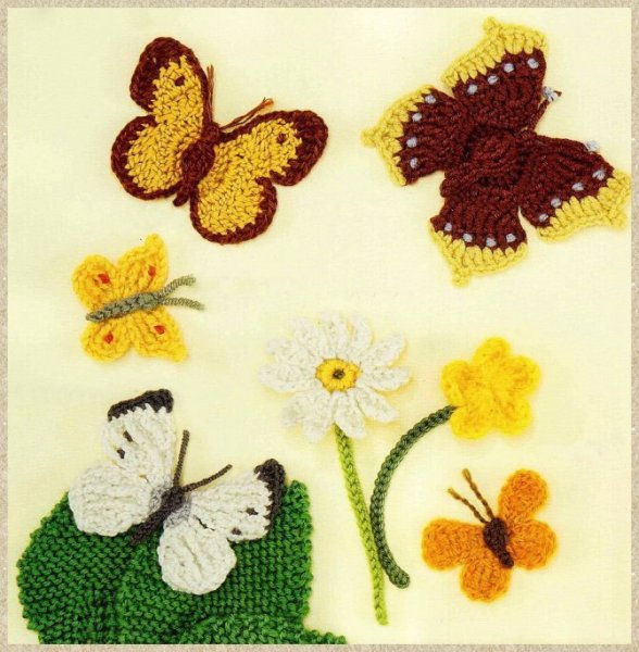 Вязаная бабочка крючком