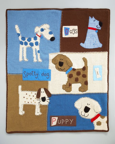 Детский вязаный плед с аппликацией