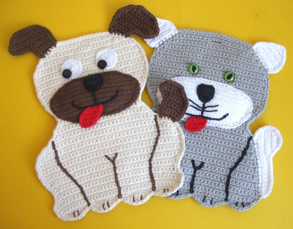 Аппликации связанные крючком