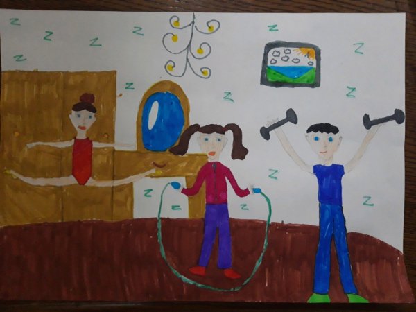 Моя спортивная семья рисунки