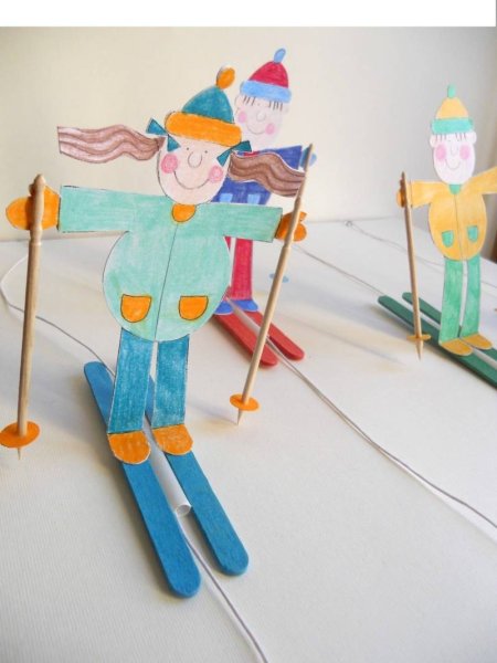 Лыжник поделка для детей