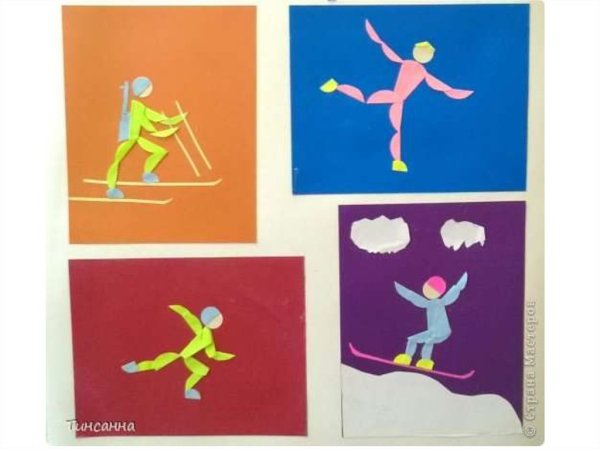 Аппликация на тему спорт в подготовительной группе