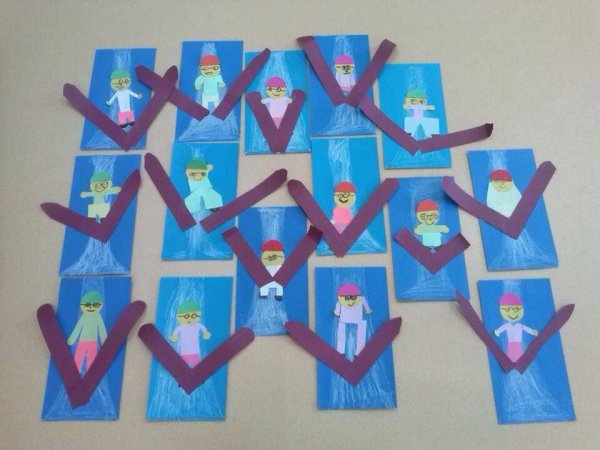 Аппликация на тему спорт в средней группе