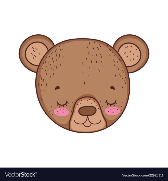 Мордочка спящего мишки для аппликации