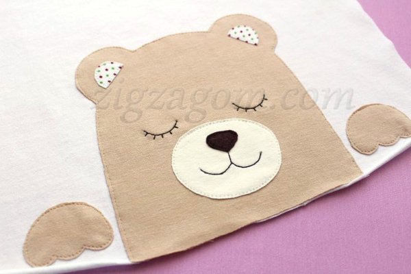 Мордочка мишки для аппликации лоскутного одеяла