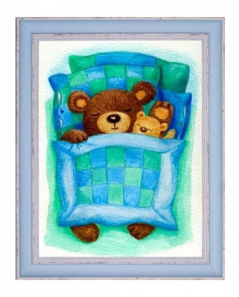 Мишка в кроватке