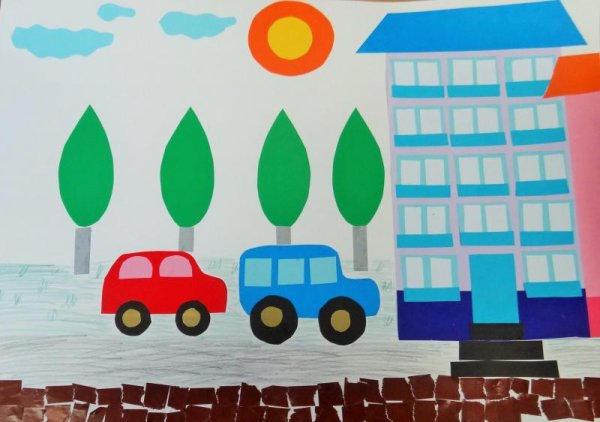 Аппликация транспорт в подготовительной группе