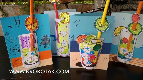 Аппликации летом коктейли