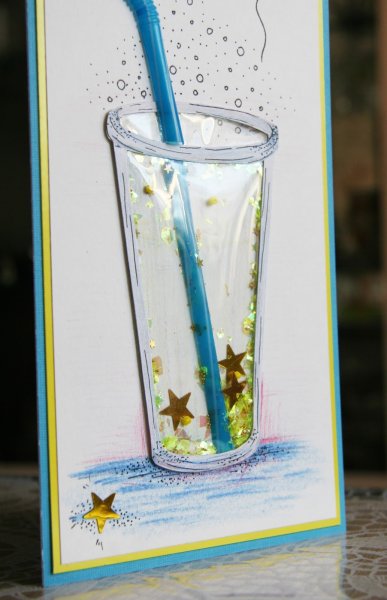 Аппликация лимонад в стакане