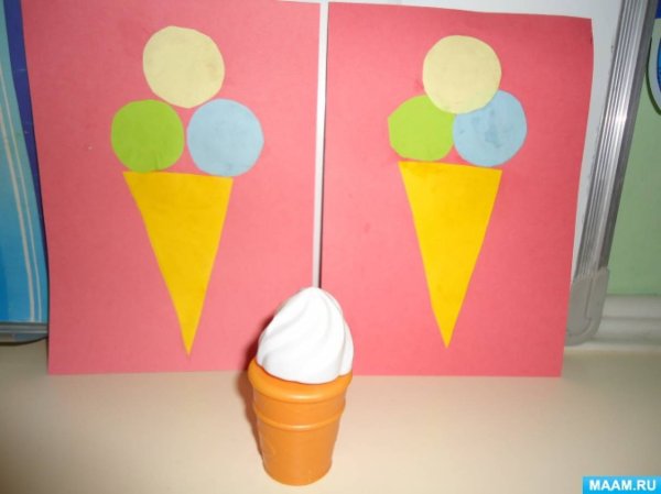 Аппликация мороженое в стаканчике в средней группе