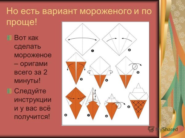 Оригами мороженое