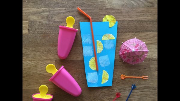 Аппликация коктейль с трубочкой