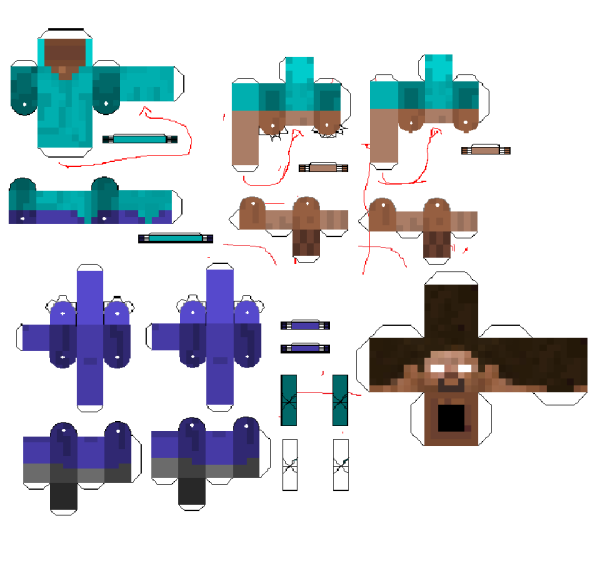 Паперкрафт майнкрафт Стив