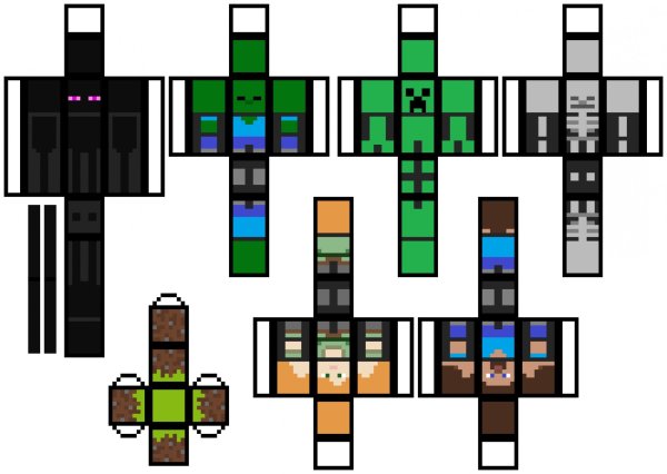 Стив из МАЙНКРАФТА вырезать и склеить