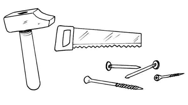 Раскраски инструменты строительные