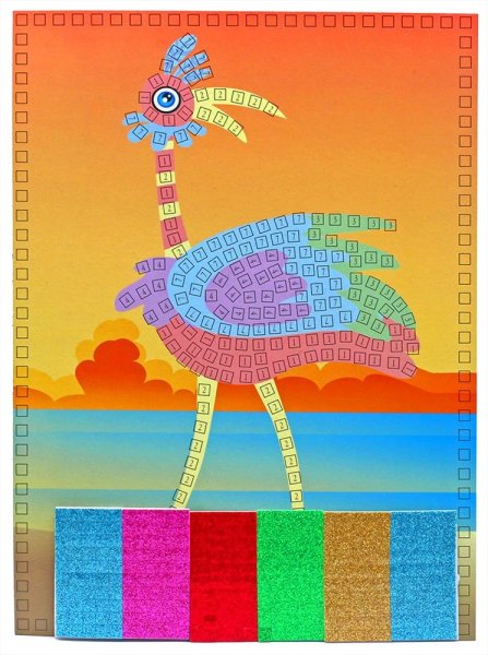 Страус из цветной бумаги