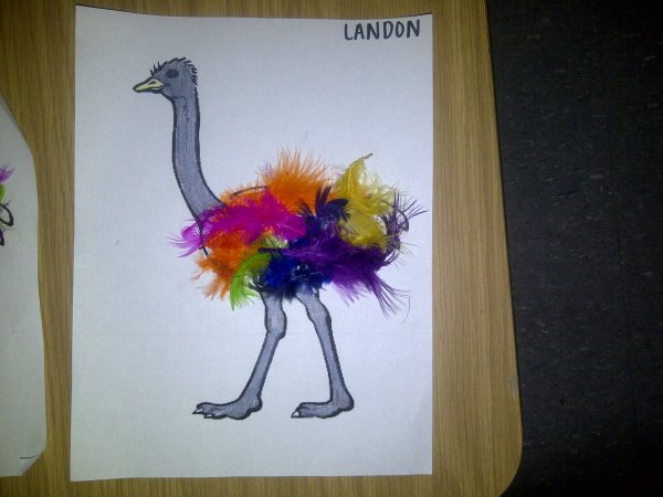 Поделка страус из бумаги