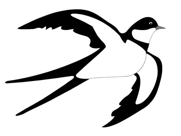 Трафарет ласточки для декора