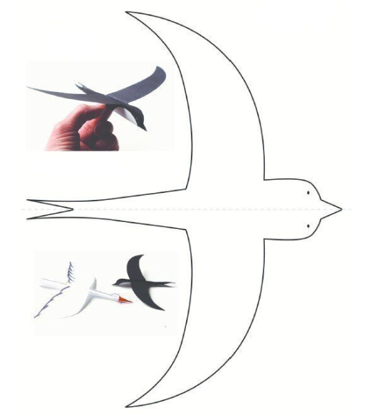 Трафарет птицы для аппликации