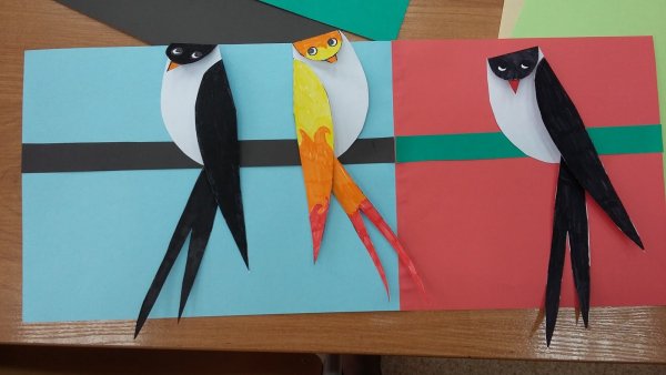 Аппликация на тему птицы