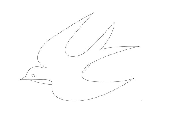 Трафарет ласточки для вырезания