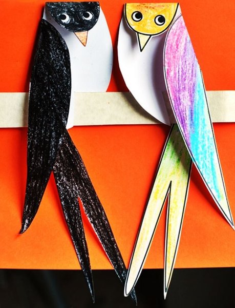 Поделка птичка из бумаги