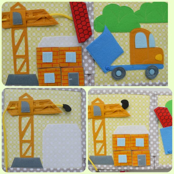 Из фетра подъемный кран книжка