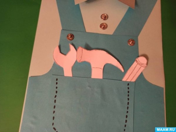 Поделка аппликация Строитель