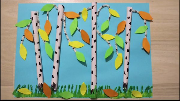 Березка аппликация объемная