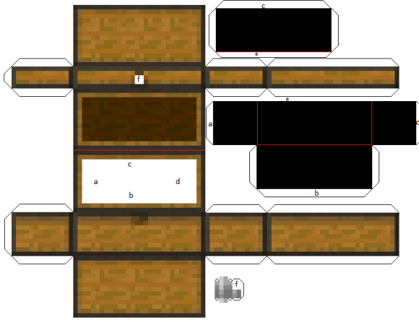 Развёртка сундука из МАЙНКРАФТА