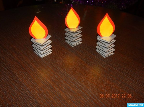 Свечка из цветной бумаги