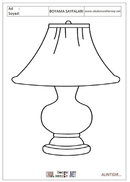 Лампа торшер раскраска