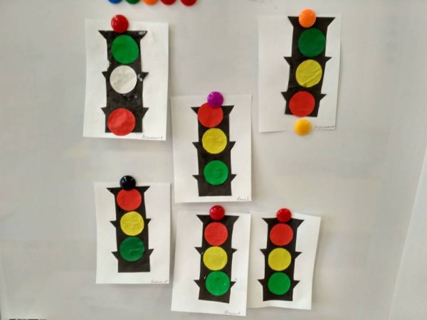 Аппликация светофор в средней группе