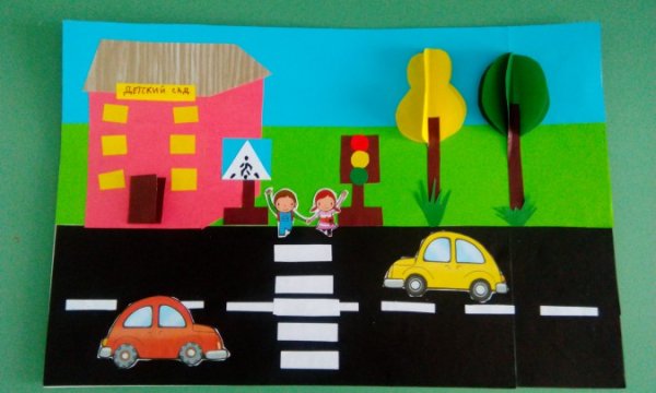 Аппликация на тему светофор