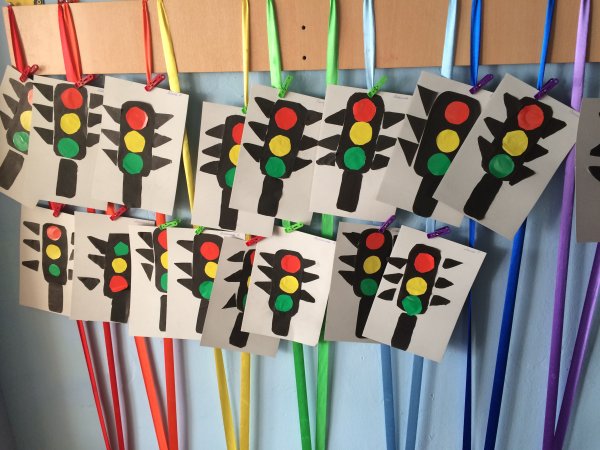 Светофор аппликация для детского сада