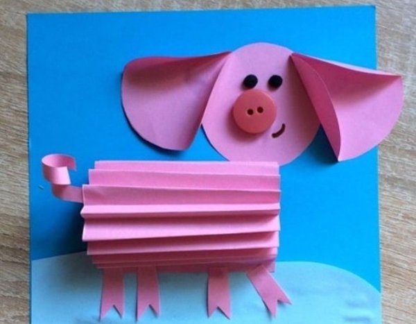 Поделка поросенок из бумаги