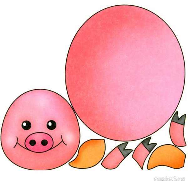 Поросенок аппликация для детей