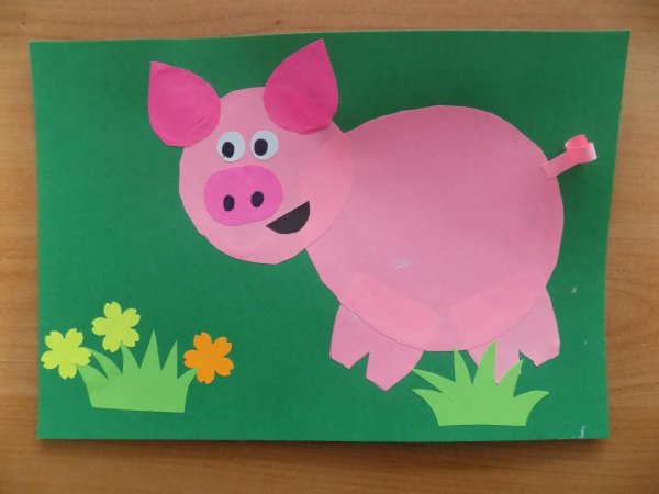 Аппликация поросенок